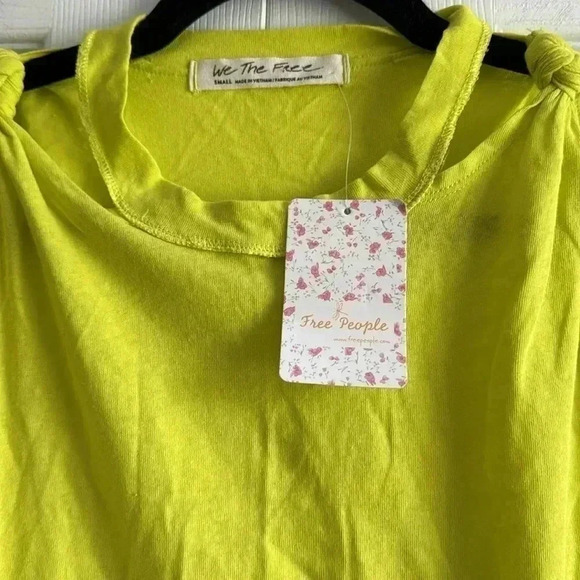 Free People neon green twist tank size S - Picture 2 of 6